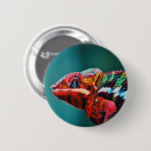 Kleur veranderende regenboogkameleon Reptile Ronde Button 5,7 Cm (Voorkant /achterkant)