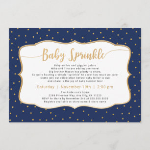 Kleur verwisselbare Baby Sprinkle Gold confetti Kaart