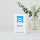 Kleur Vierkant Monogram (blauw) Visitekaartje (Staand voorkant)