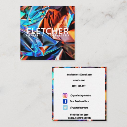 KLEUR VIERKANTE VISITEKAARTJE (Voorkant / Achterkant)