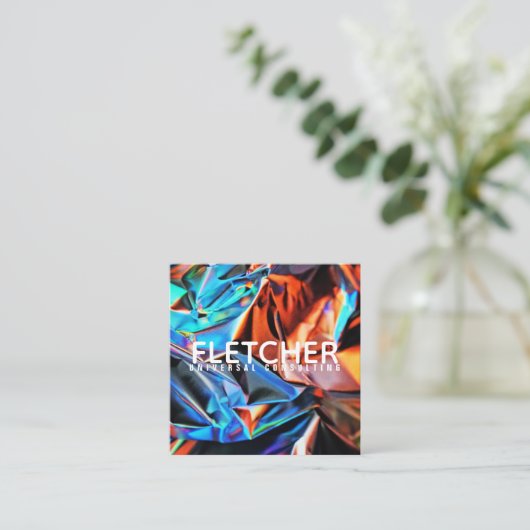 KLEUR VIERKANTE VISITEKAARTJE (Staand voorkant)