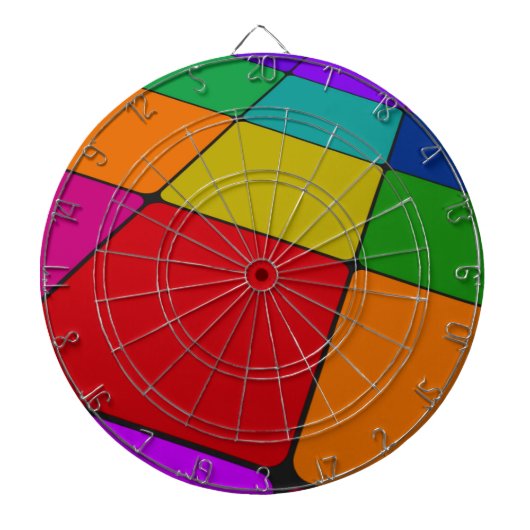 Kleur Vierkanten Dartbord (Voorkant)