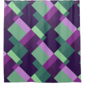 Kleur Vierkantjes Paarse Roze Groen Douchegordijn (Voorkant)