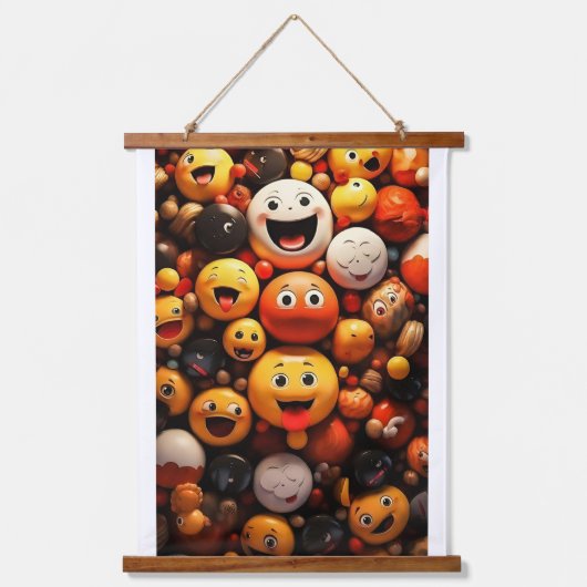 Kleur volledige emoji - Wall Art Hangend Wandkleed (Voorkant)