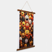 Kleur volledige emoji - Wall Art Hangend Wandkleed (Gebogen)