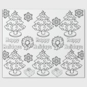 Kleur voor kerstbomen voor kinderen cadeaupapier (Vlak)