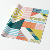Kleur Vormgevend Patroon Inpakpapier (Uitgerold)