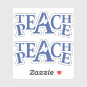 Kleur vrede enige witte duif en blauwe tekst sticker (Vel)