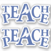 Kleur vrede enige witte duif en blauwe tekst sticker (Voorkant)