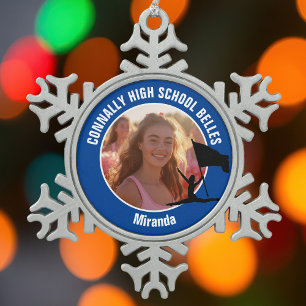 Kleur Wacht Foto Hoge School Danser Tin Sneeuwvlok Ornament