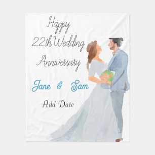 kleur water Wedding Jubileum Fleece Deken