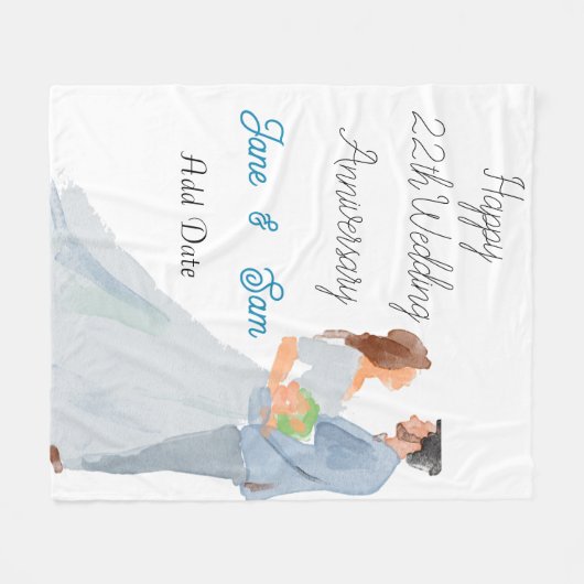 kleur water Wedding Jubileum Fleece Deken (Voorkant (Horizontaal))