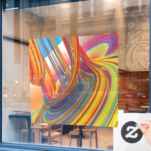 Kleur waterval raamsticker (Cafe Raam)