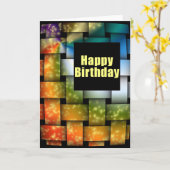 Kleur Weave Happy Birthday Kaart (Gele Bloem)