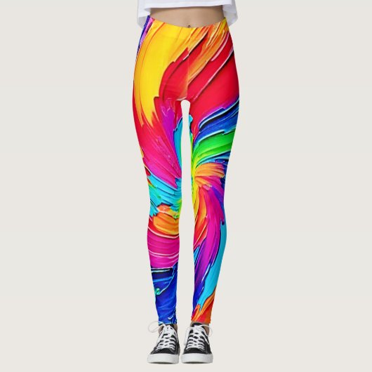 Kleur werveling: Abstracte kunst Leggings (Voorkant)