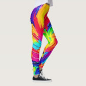 Kleur werveling: Abstracte kunst Leggings (Rechts)