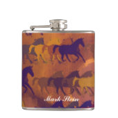 Kleur whisky paarden heupfles (Voorkant)