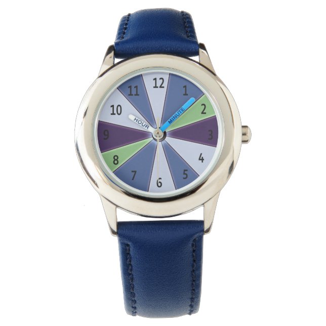 Kleur wiel blauw horloge (Voorkant)