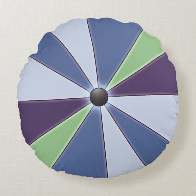 Kleur wiel blauw rond kussen (Voorkant)
