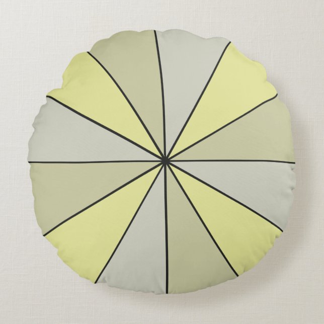 Kleur Wiel Geel Rond Kussen (Voorkant)