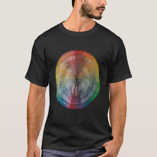 Kleur Wiel Hand Getrokken Digitale Rainbow Art T-shirt (Voorkant)