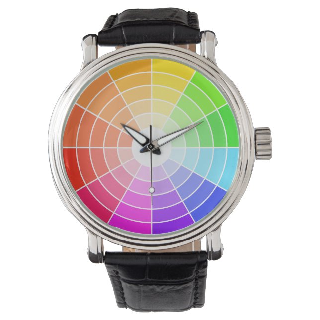 Kleur Wiel Regenboog Horloge (Voorkant)