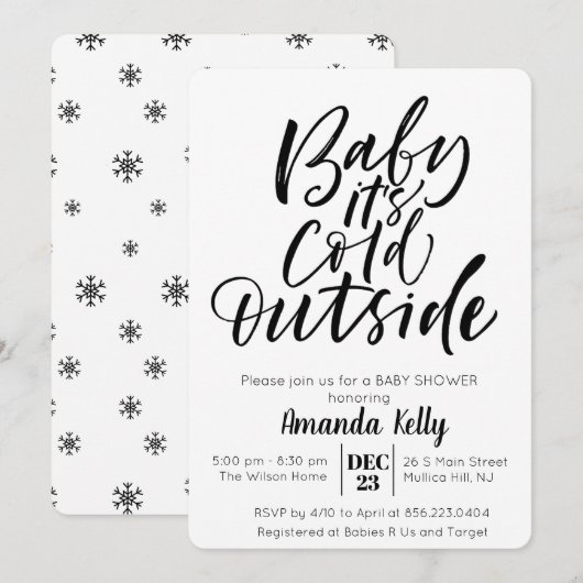 KLEUR WIJZIGEN - Moderne uitnodiging tot Baby show (Voorkant / Achterkant)