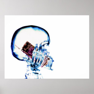 Kleur X-Ray Vision Skeleton Skull Phone Telefoon Poster