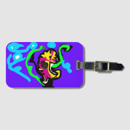 Kleur zeepaard bagagelabel