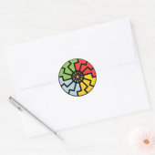 Kleur Zon Wiel Symbool Ronde Sticker (Envelop)