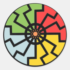 Kleur Zon Wiel Symbool Ronde Sticker