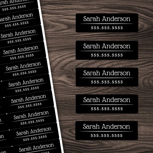 Kleur zwart of een waterdicht kleurnaamnummer labels