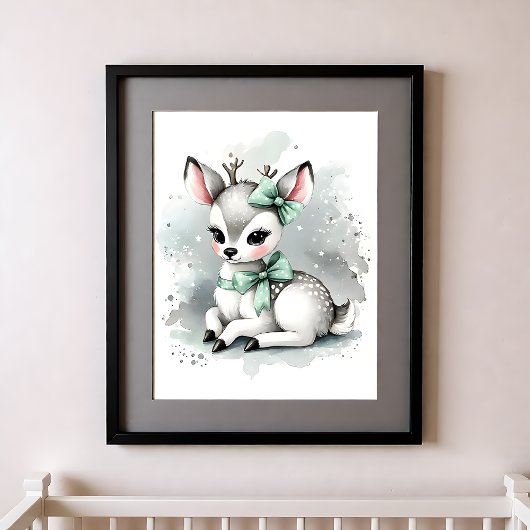 Kleuraccent Kinderkamer Bosdieren Herten Poster