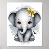 Kleuraccent Kinderkamer Jungle Dieren Olifant Poster (Voorkant)