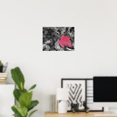 Kleuraccent Rode Blad Poster (Thuiskantoor)