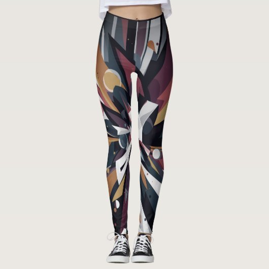 Kleuraccenten op een paar aangepaste moderne leggings (Voorkant)