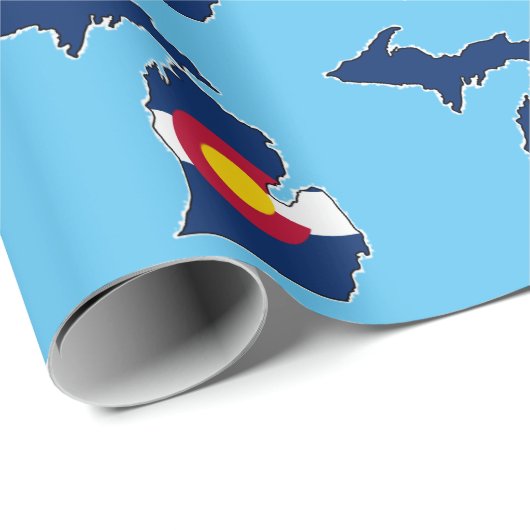 Kleurado vlag omslagpapier Michigan Cadeaupapier (Rol Hoek)
