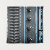 Kleurafbeelding van vele knoppen in een geluidsopn wandkleed (Voorkant (horizontaal))