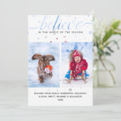 Kleurafstemming Typografie Geloof in de Magie Feestdagenkaart (Staand voorkant)