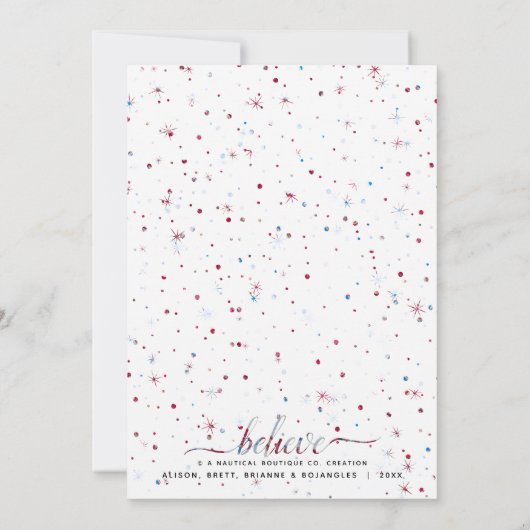 Kleurafstemming Typografie Geloof in de Magie Feestdagenkaart (Achterkant)