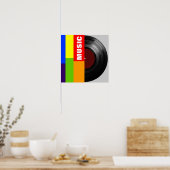 kleurbalken van vinyl-record poster (Keuken)