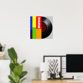 kleurbalken van vinyl-record poster (Thuiskantoor)