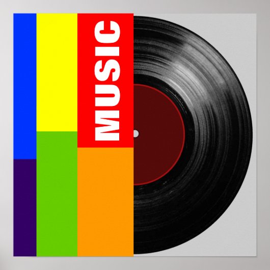 kleurbalken van vinyl-record poster (Voorkant)