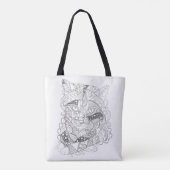 Kleurbare kat Abstracte art volwassen kleuren Tote Bag (Achterkant)