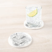 Kleurbare kat Abstracte art volwassen kleuren Zandsteen Onderzetter (Zijkant)