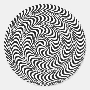 Kleurbare optische blokspiraal ronde sticker