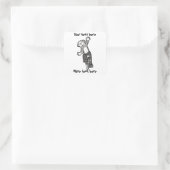 Kleurbare Unicycle Monkey Vierkante Sticker (Tas)