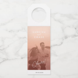 Kleurbedekking Blush Weddenschap Wijnlabel Flessenhanger