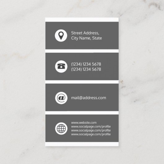 Kleurbedekking met reuzenstreep visitekaartje (Achterkant)