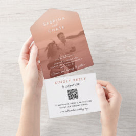 Kleurbedekking Moderne stijlvolle foto die overal  All In One Uitnodiging